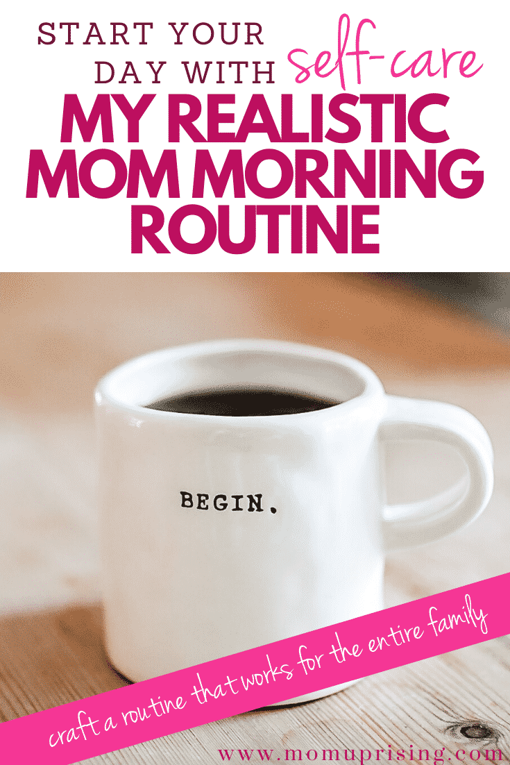 Need a morning routine? Read about how I crafted a self-care morning routine for moms that works for my whole family. If you\'re looking for structure and self-care at the same time and don\'t want to get up early. This is for you. This is how I ensure I get some self-care into my morning routine with kids, even having three kids under 5! #morninroutine #momlife #motherhood #selfcare #personaldevelopment #stayathomemomschedule #stayathomemomroutine