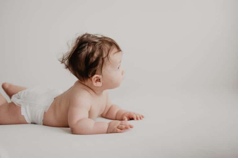 image of a cute baby. learn how to properly dispose of diapers